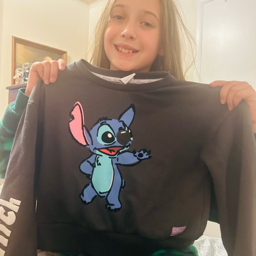 Disney Black and Blue Stitch Hoodie Sweatshirt